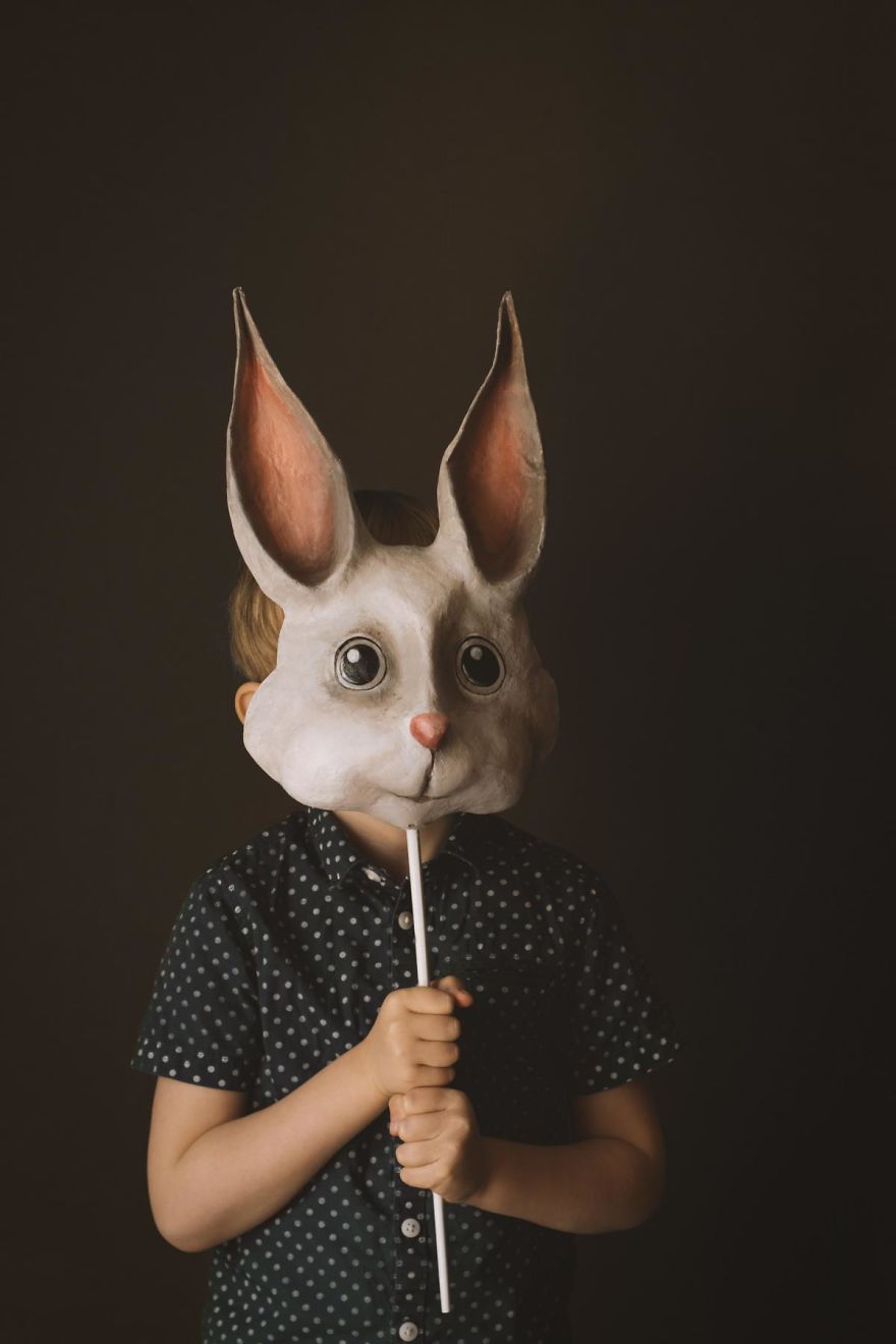 I Made A Simple Bunny Mask Out Of Paper M&acirc;ch&eacute;