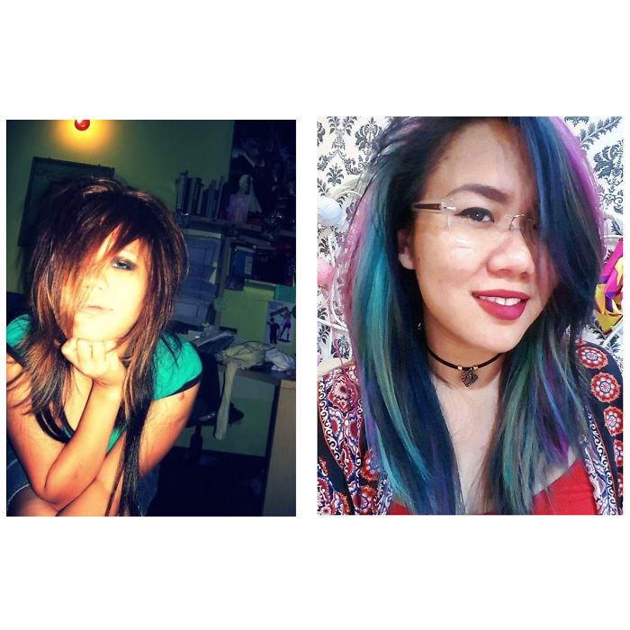 Then And Now: Still Listen To Emo, Punk, Metal, Rock Songs. Nothing's Changed Just A Little 'refined' Except If I Were To Tell My Younger Self That I'll End Up As A Child Psychologist/teacher And Not A Graphic Artist, I'd Say Im Mad. Lol