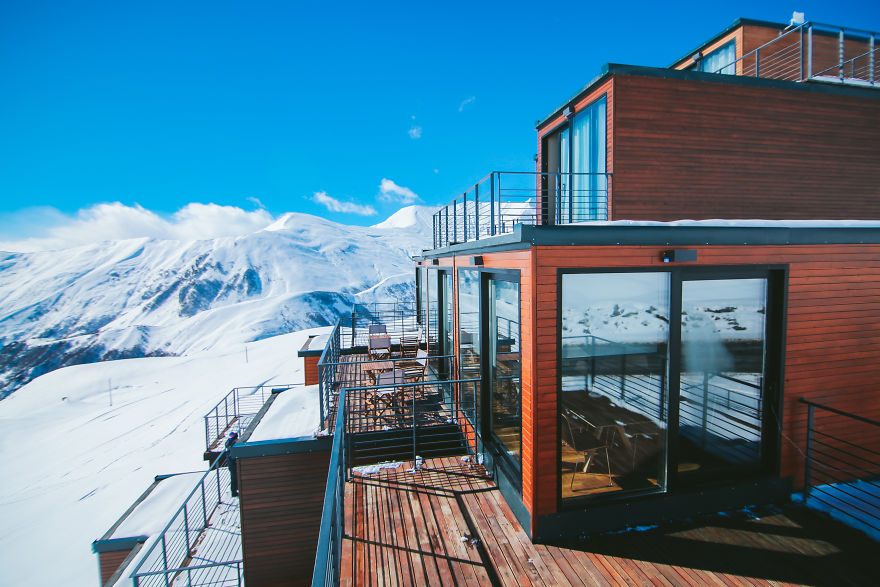 Mountain-Inspired Hotel Built From Shipping Containers 2200 Meters Above Sea Level In Georgia Mountain-Inspired Hotel Built From Shipping Containers 2200 Meters Above Sea Level In Georgia