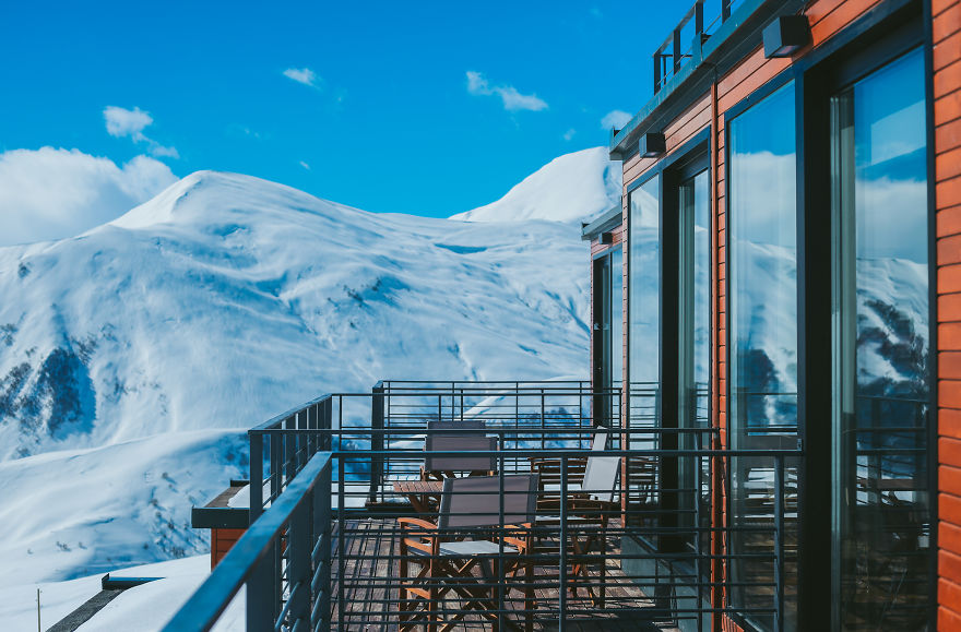 Mountain-Inspired Hotel Built From Shipping Containers 2200 Meters Above Sea Level In Georgia Mountain-Inspired Hotel Built From Shipping Containers 2200 Meters Above Sea Level In Georgia