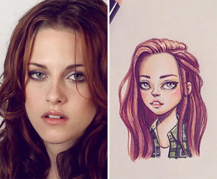 Russian Artist Draws Chic Portraits-cartoons Of Celebrities