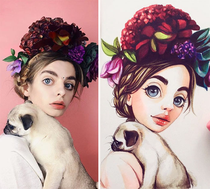 Russian Artist Draws Chic Portraits-cartoons Of Celebrities