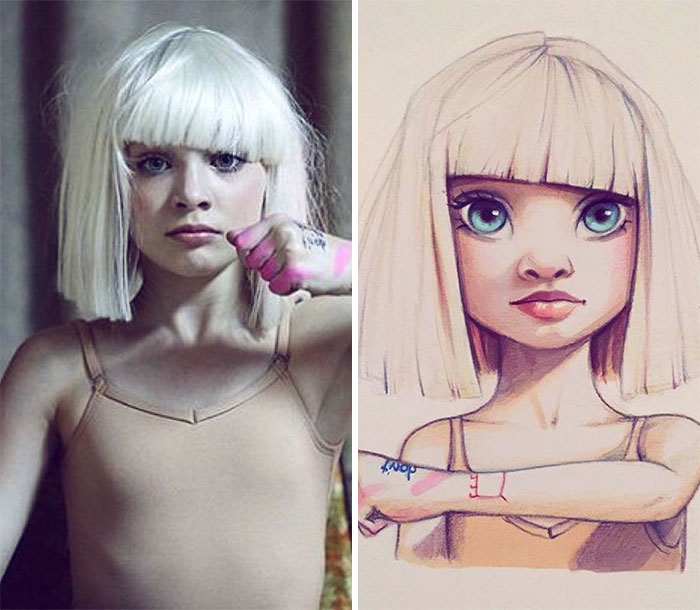 Russian Artist Draws Chic Portraits-cartoons Of Celebrities