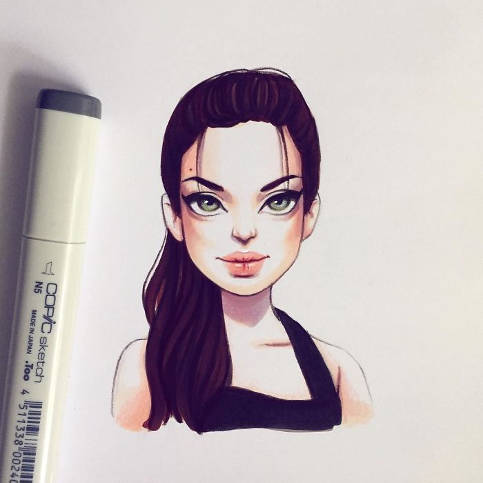 Russian Artist Draws Chic Portraits-cartoons Of Celebrities