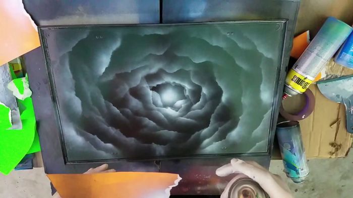 Easy Spray Paint Clouds