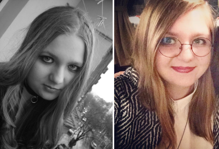 Picture On The Left: I'm 16, I'm Listening To Deeply Depressing Gothic And Industrial Music, Wearing Always Black. On The Right: I'm 27 And A Bit Happier. Still Listening To Rock And Metal.