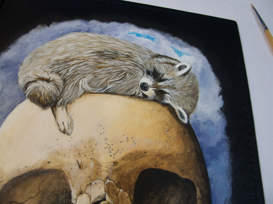 We Made A Hand-Painted Sketchbook From Genuine Leather We Made A Hand-Painted Sketchbook From Genuine Leather