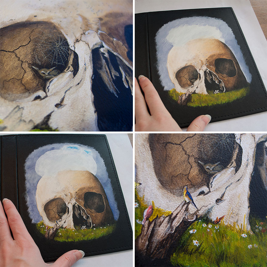 We Made A Hand-Painted Sketchbook From Genuine Leather We Made A Hand-Painted Sketchbook From Genuine Leather