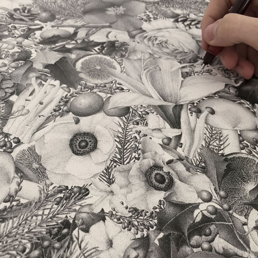 8 Million Dots And 400 Hours Later, I Present My Artwork "Winter"