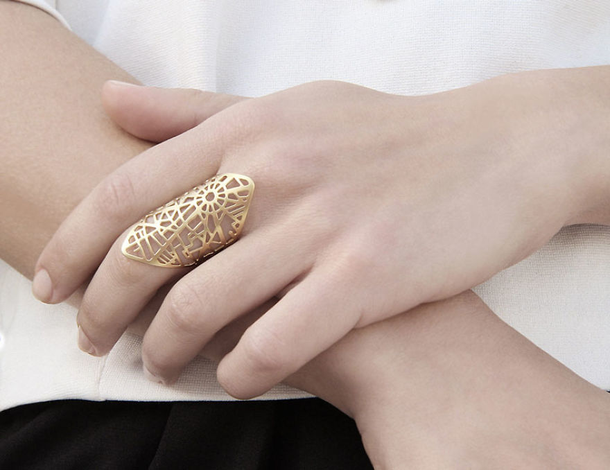 Paris Map Statement Ring