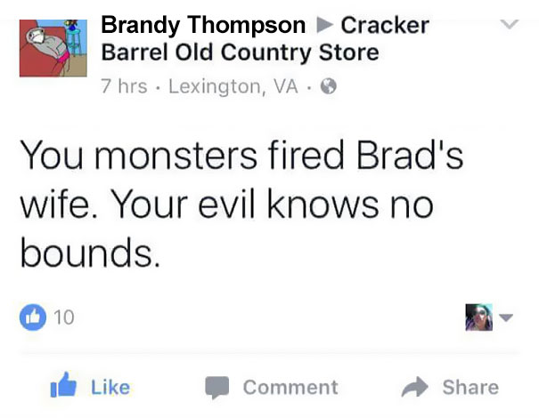 brads-wife-fired-cracker-barrel-facebook-16 brads-wife-fired-cracker-barrel-facebook-16