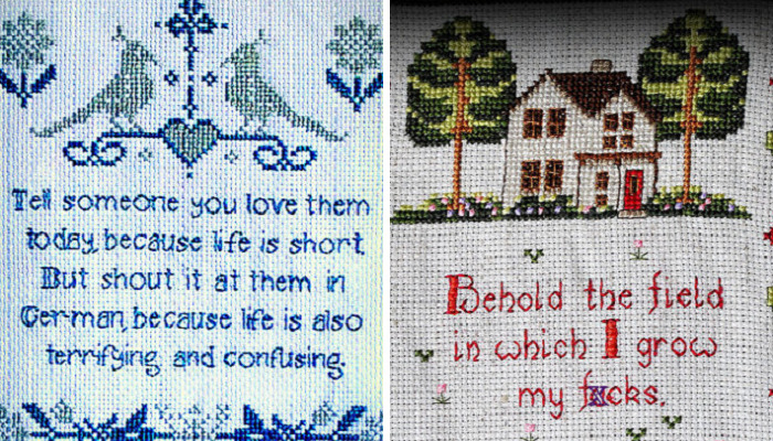 I Subvert Traditional Cross-Stitching To Create Hilarious And Colorful Works Of Art