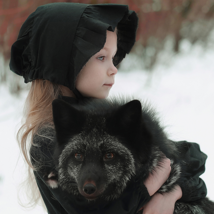 I Portrayed A Little Girl With A Black Fox
