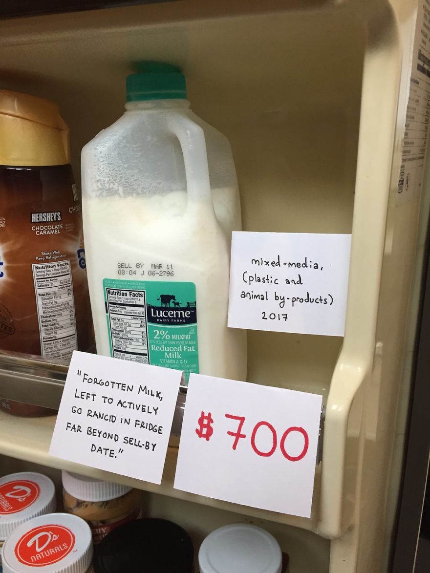 "Forgotten Milk, Left To Actively Go Rancid In Fridge Far Beyond Sell-By Date"; Mixed-Media