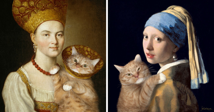 Fat Cat Art: Famous Paintings Recreated By My Ginger Cat (10+ Pics)