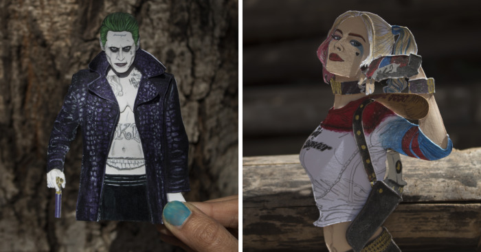 We Have Created Hand Painted Paper-Cut Characters Of Suicide Squad
