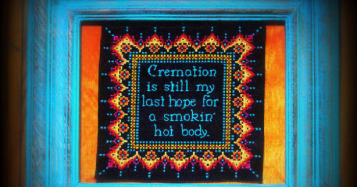 I Subvert Traditional Cross-Stitching To Create Hilarious And Colorful Works Of Art