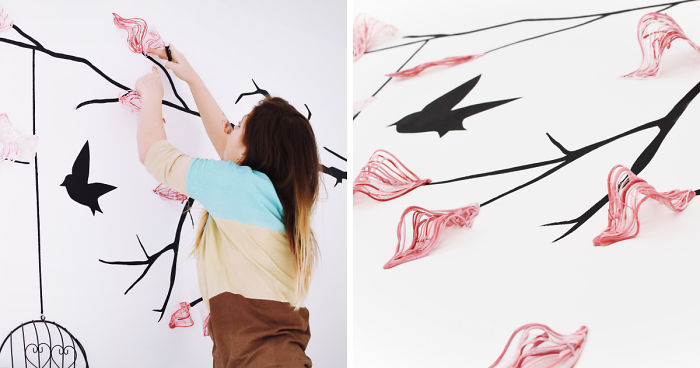 I Create 3D Magnolia Flowers On Walls Using Industrial Silicone