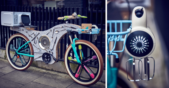 74 Kitchen Utensils Were Used To Construct This Bike