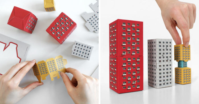 Blokoshka: Modernist Architectural Matryoshka That You Can Fold Out Of Paper