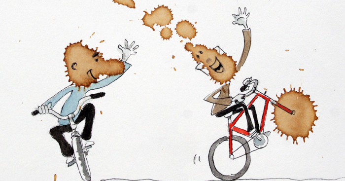 I Intentionally Spill Coffee On Paper And Look For Bicycle Stories In Them