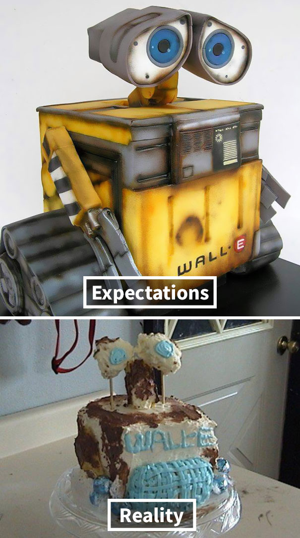 beautiful Walle cake (up), unattractive Walle cake (down)