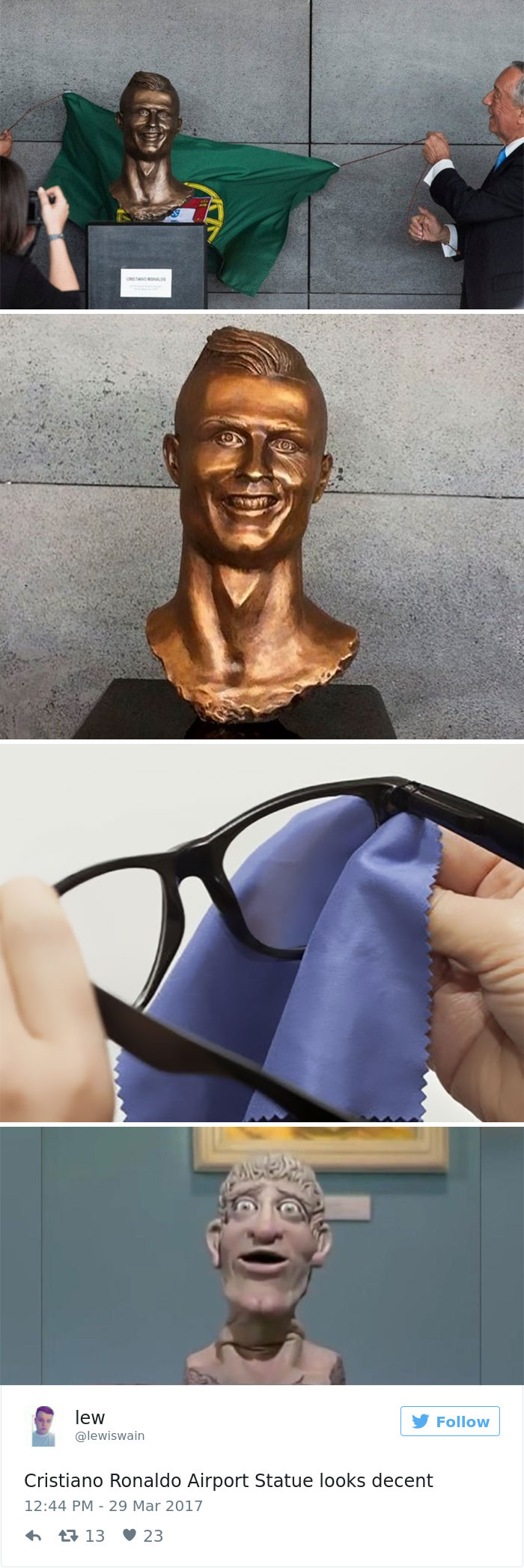 Cistiano Ronaldo Statue Fail