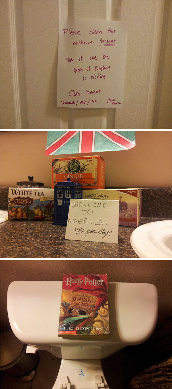 My Mom Told Me To "Clean The Bathroom Like The Queen Of England Is Visiting"