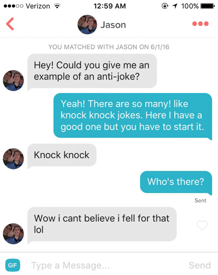 My Bio Says "Give Me Your Best Anti-Joke"