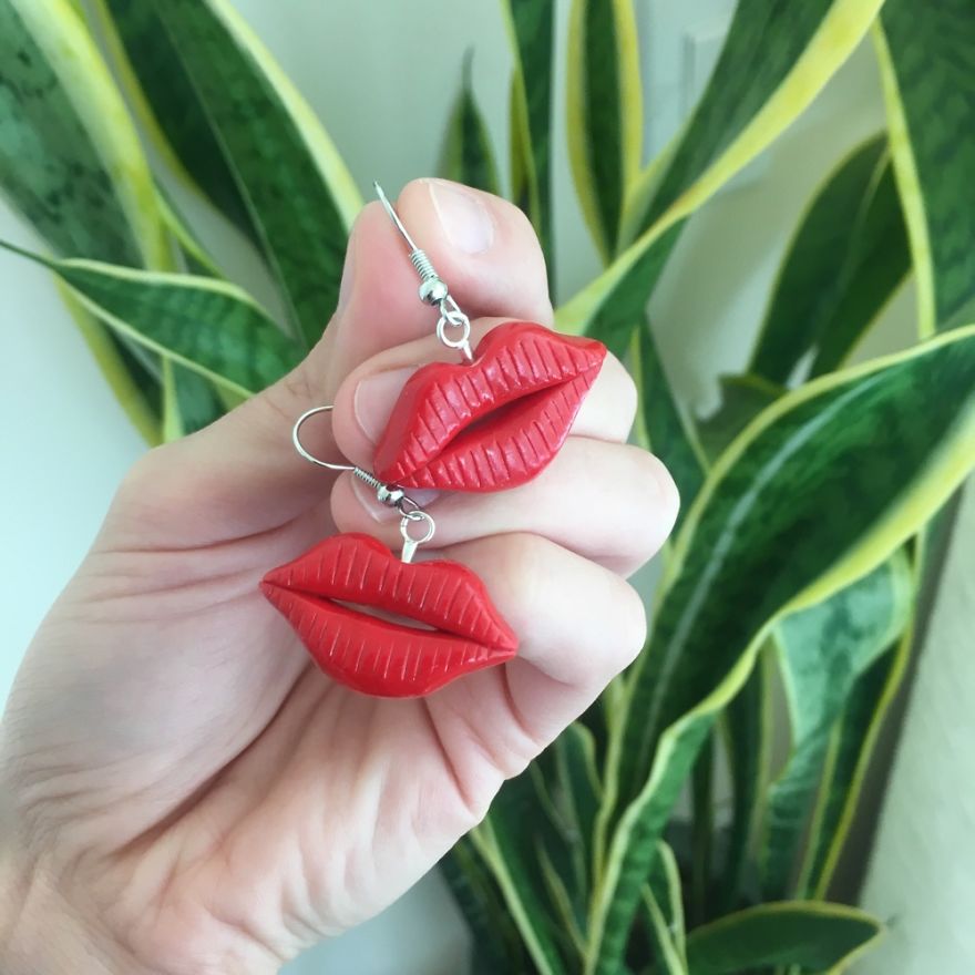 Polymer Clay Pins And Earrings Made By Me