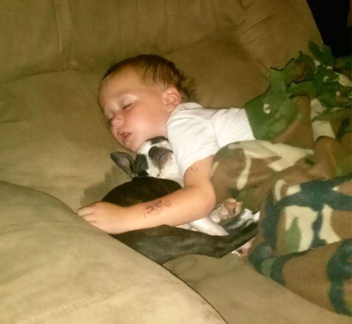 Just A Baby Boy And His Puppy