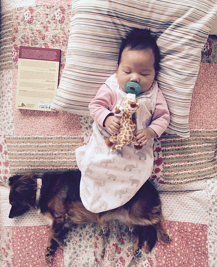 Cute Baby Sleeping With Dog