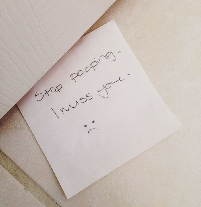 My Girlfriend Slid This Under The Bathroom Door. Now I Have Two Clingers To Deal With