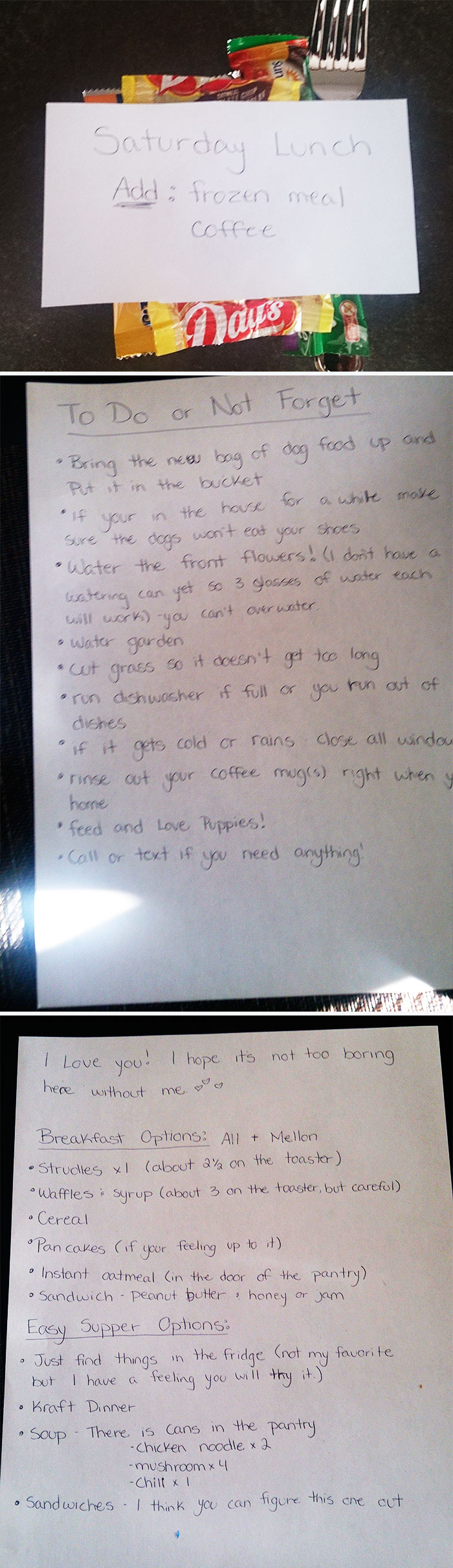 Ever Wonder If You're Retard And No One Is Telling You, Just To Be Nice? My Wife Left These Notes When She Left For 2 Days