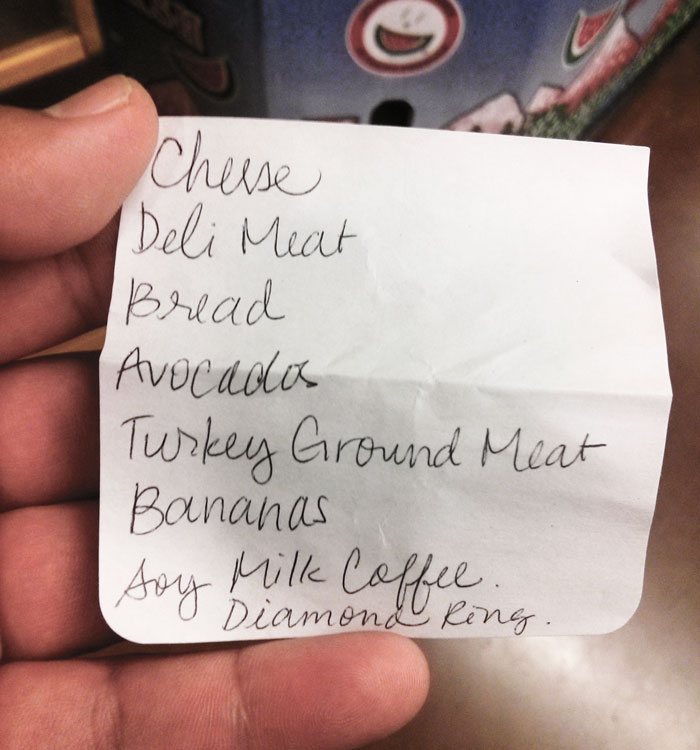 Asked Gf For A Grocery List