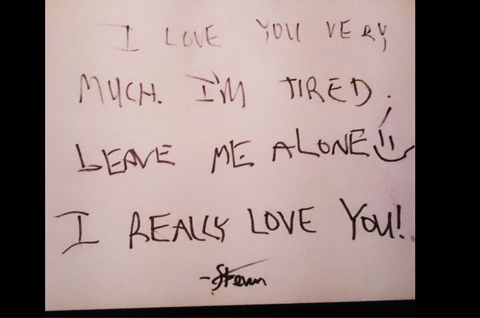 Got Drunk And Left This Note For My Wife