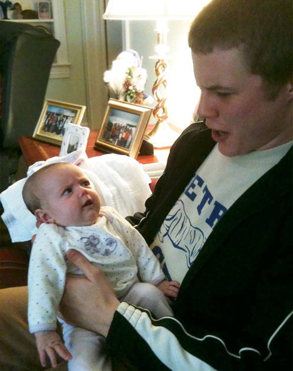 Both Were Unsure Of The Other. Cousins First Meeting