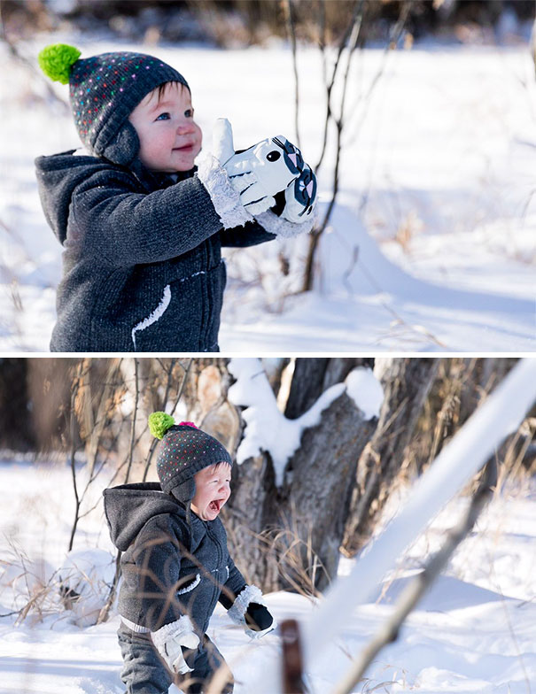 Thought I Would Take The Kid To Play In The Snow For The First Time Ever For Her. Despite The Smiles She Hated It