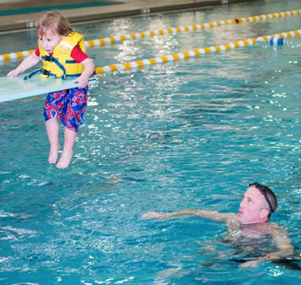 My Friend Posted This Of His Child's First Time On A Diving Board. I Think We've All Been There Once