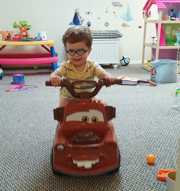 Here Is My Son. Born Blind, Two Cornea Transplants Later Driving His Car (Last Year's Xmas Present) For The First Time. Could Not Get Him Off Of It