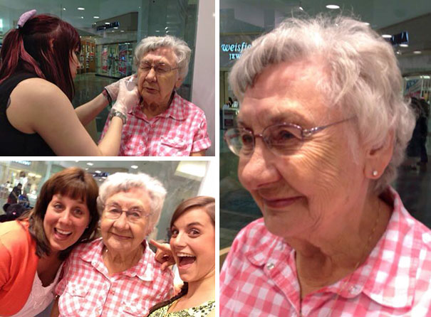 My Grandma Got Her Ears Pierced For The First Time Today
