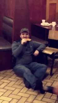 Just Enjoying His Pizza