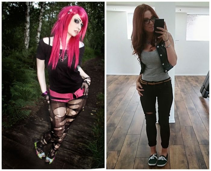 Emo Days When I Was 20 Vs Now With 30. Changed My Lifestyle From Party Weekends And Junk Food To Family And That Gym Thing. Still Got My Piercings And Some More Ink ;)