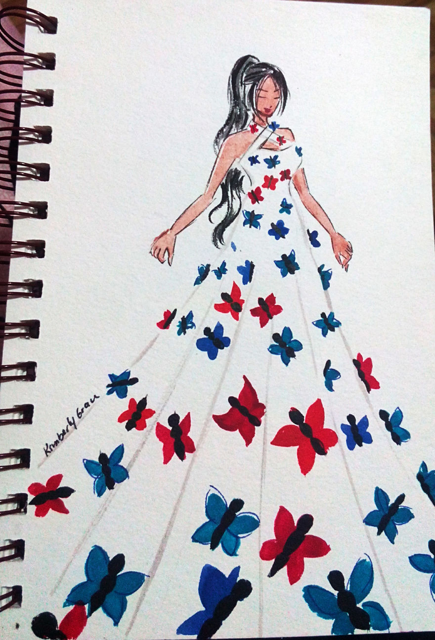 No.13 Red And Blue Butterfly Applique