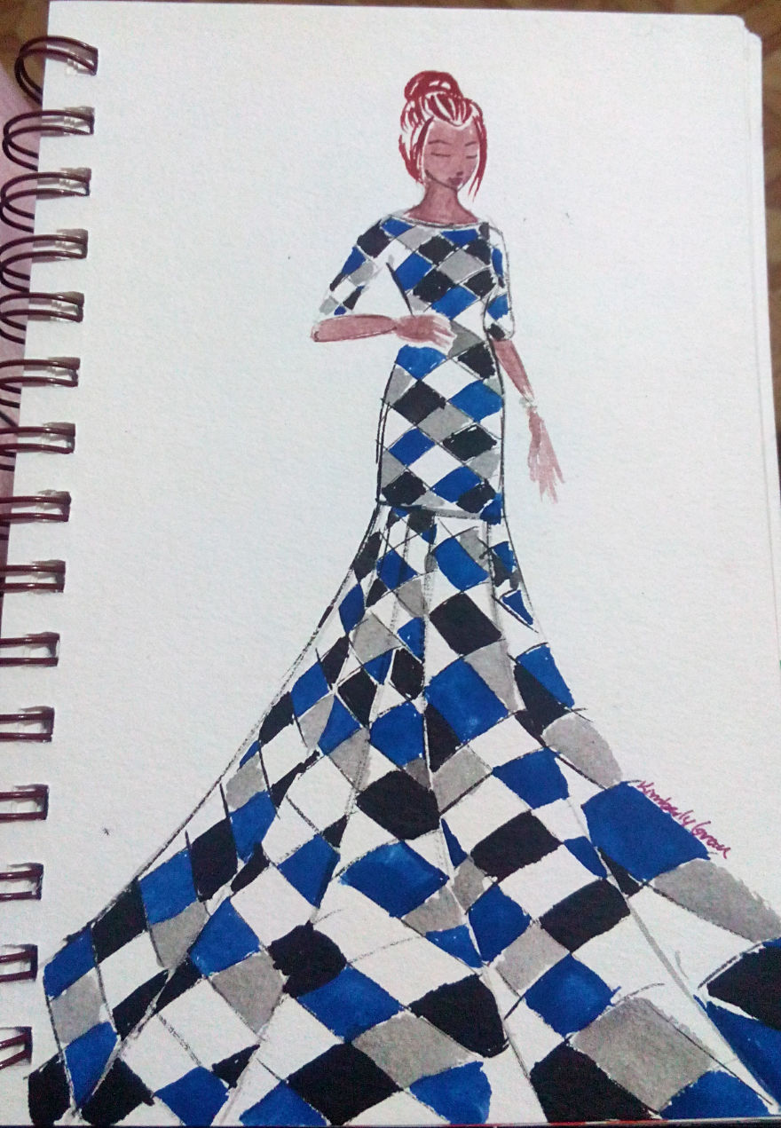 No.16 Blue, Black,white And Gray Checkers