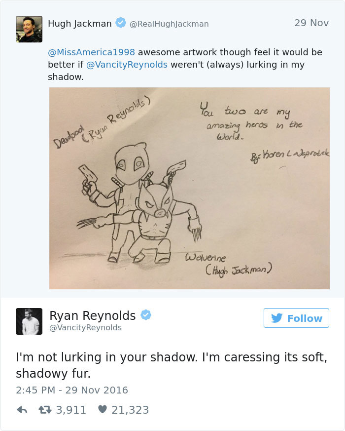 Ryan Reynolds And Hugh Jackman Trolling Each Other Is The Funniest Celeb Feud Ever (Updated)