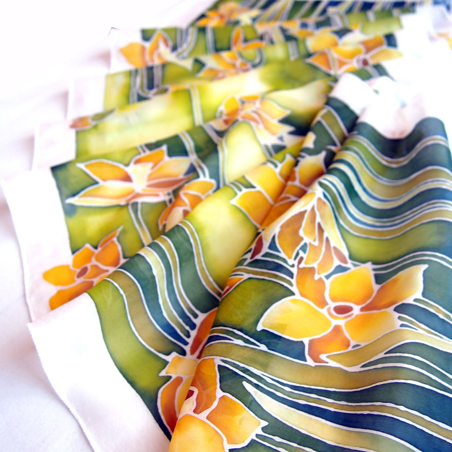 I Paint On Silk To Create Wearable Piece Of Art