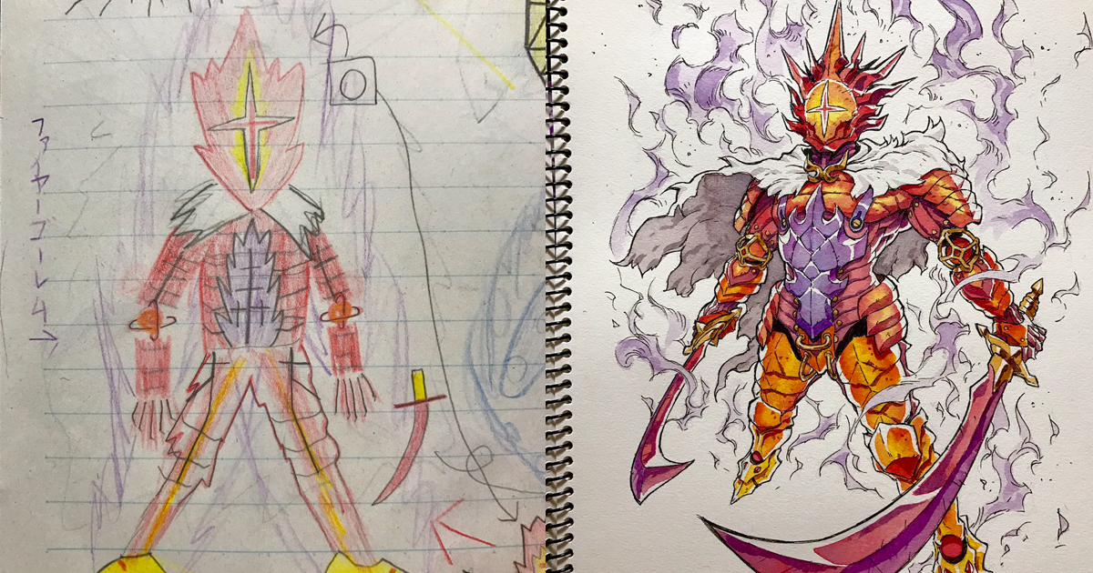 Dad Turns His Sons’ Doodles Into Anime Characters, And The Result Is Amazing
