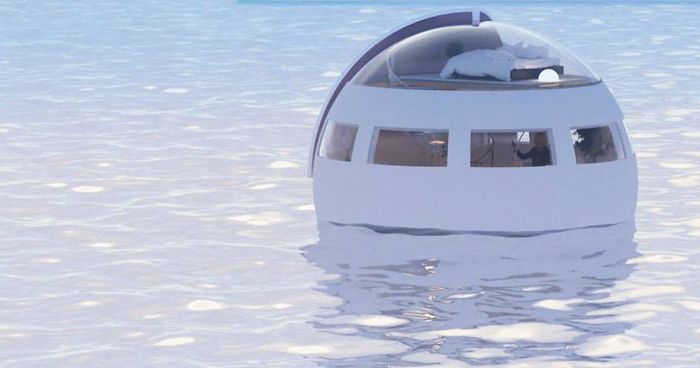 Would You Sleep In This Floating Capsule Hotel That Drifts To A Desert Island By Morning?