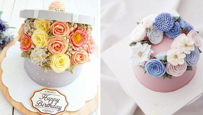 Spring-colourful-buttercream-flower-cakes